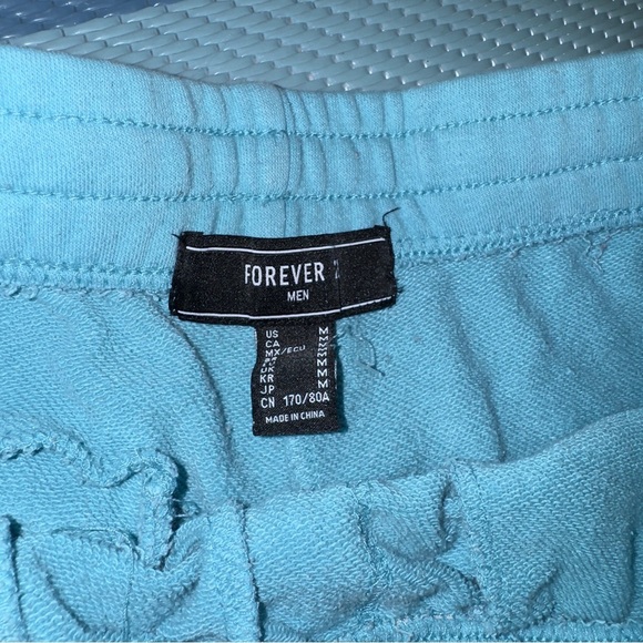 Forever 21 Light Blue Drawstring Sweat Shorts Men’s Size Medium - Picture 3 of 3